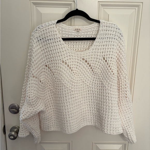 POL Open Knit Cropped Sweater Size Large - Picture 2 of 5